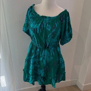 City Chic Teal Floral Blouse